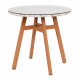 Round Dining Table with Steel Frame & Tempered Glass Top