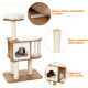 46 Inch Wooden Cat Activity Tree with Platform and Cushions