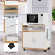 Rolling Kitchen Trolley Microwave Cart Storage Cabinet with Removable Shelf