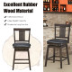 24 inch Swivel Upholstered Counter Height Bar Chair with Rubber Wood Legs