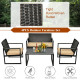 4 Pieces Patio Rattan Furniture Set Cushioned Sofa Coffee Table Garden Deck