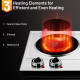 1800W Stainless Steel Infrared Cooktop with Non-slipping Feet and Adjustable Temperature