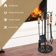 5 Pieces Fireplace Iron Tools Set