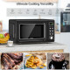 700W Retro Countertop Microwave Oven with 5 Micro Power and Auto Cooking Function