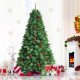 7 Feet Unlit Hinged PVC Artificial Christmas Pine Tree with Red Berries