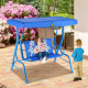 Outdoor Kids Patio Swing Bench with Canopy 2 Seats