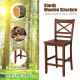 Set of 2 Bar Stools 24 Inch Counter Height Chairs with Rubber Wood Legs