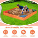 Kids Outdoor Wooden Backyard Sandbox with Built-in Corner Seating