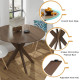 35 Inch Modern Round Wood Dining Table with Solid Legs
