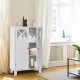 Wooden Freestanding Storage Cabinet with Visible Windows and 1 Adjustable Shelf