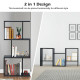 3-tier S-Shaped Bookcase Free Standing Storage Rack Wooden 