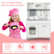 Kids Pretend Kitchen Playset Gift with Utensils White