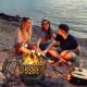 26 Inch Hex-shaped Portable Wood Burning Firepit Bowl with Screen Cover and Poker