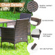 5 Pieces Patio Rattan Dining Furniture Set with Arm Chair and Wooden Table Top