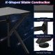 48 Inch K-shaped Gaming Desk with Cup Holder with Headphone Hook