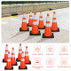 6 Pieces 28 Inch PVC Fluorescent Reflective Road Parking Cones