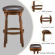 Set of 2 29-Inch Swivel Leather Padded Dining Bar Stool