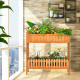 2-Tier Raised Garden Bed Elevated Wood Planter Box for Vegetable Flower Herb