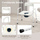 3-in-1 Bedside Commode Portable Toilet with Adjustable Height