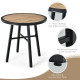 29 Inch Patio Round Bistro Metal Table with Wood-Like Top
