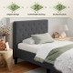 Upholstered Bed Base with Button Stitched Headboard
