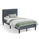 Platform Bed with Button Tufted Headboard