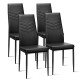 Set of 4 PVC Dining Side Metal Frame Chairs