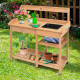 Outdoor Lawn Patio Potting Bench Storage Table Shelf