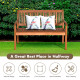 Two Person Solid Wood Garden Bench with Curved Backrest and Wide Armrest