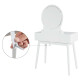 Dressing Table Vanity Makeup Set with Mirror Cushioned Stool Additional Storage