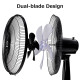 Fantask 16 Inch 3 Speed Double Blades Oscillating Pedestal Fan