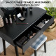 Dressing Table Vanity Makeup Set with Mirror Cushioned Stool Additional Storage