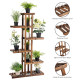6 Tier Garden Wooden Shelf Storage Plant Rack Stand 