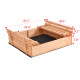 Children Outdoor Foldable Retractable Sandbox with Bench Seat 