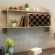 Wall Mount Wine Rack with Glass Holder & Storage Shelf
