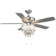 52 Inch Crystal Ceiling Fan Lamp w/ 5 Reversible Blades