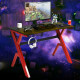 Headphone Mouse Pad and Cup Holder Storage Gaming Desk
