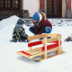 Outdoor Play Baby Kids Wooden Sled w/ Solid Wood Seat