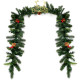 9 Feet Pre-lit Artificial Christmas Garland Red Berries with LED