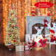 Pre-lit Snow Flocked Artificial Pencil Christmas Tree with 250 LED Lights