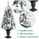 4 Feet Pre-lit Snowy Christmas Entrance Tree with White Berries and Flowers