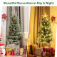 4 Feet Artificial Pre-Lit Christmas Tree with Pine Cones