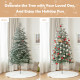 Artificial Snow Flocked Pencil Christmas Tree with Warm White LED Lights
