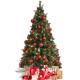 Pre-lit Christmas Hinged Tree with Red Berries and Ornaments