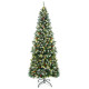 Pre-lit Artificial Pencil Christmas Tree with Pine Cones and Red Berries