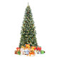 Pre-lit Artificial Pencil Christmas Tree with Pine Cones and Red Berries
