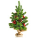20 Inch Tabletop PE Christmas Tree Holiday Decor with Pine Cones and Red Berries
