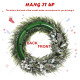 24 Inch Snowy Artificial Christmas PE Wreath with Pine Cones