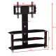 TV Stand Rack for 60-Inch Screen with 3-tier Glass Storage Shelf