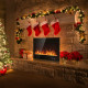 40-Inch Electric Fireplace Recessed Wall Mounted with Multicolor Flame
